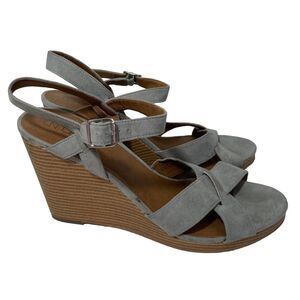 Abound Grey Strappy Wedge Sandals